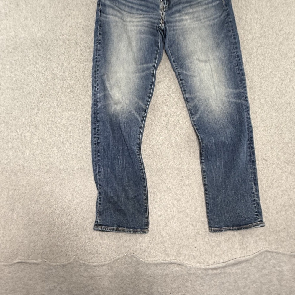 American Eagle Jeans Mens 31x32 Blue Airflex Athletic Stretch Faded Whiskered - Picture 10 of 12